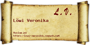 Löwi Veronika névjegykártya